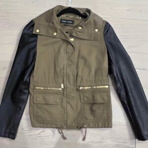 Black Rivet Two-Tone Utility Jacket